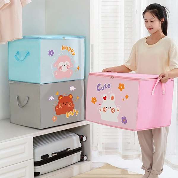 Large Capacity Cartoon Quilt Storage Bag (Random Print)