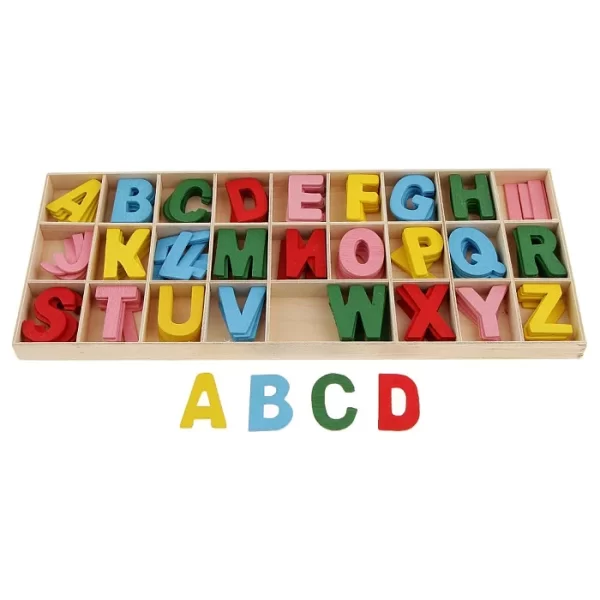 Kids Wooden Alphabets Set With Tray (Big)