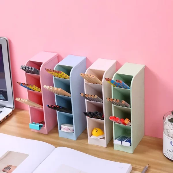 4 Grid Desktop Pen Cum Cosmetic Holder