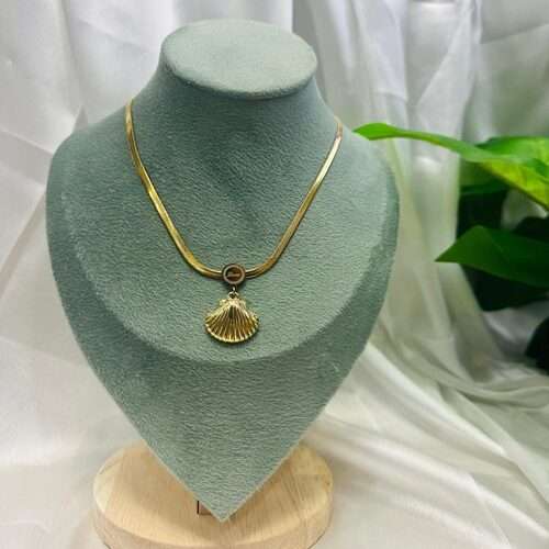 AH017 Shell Pendent Anti Tarnish 18K Gold Plated Necklace All 6477 1 e1728884926663.jpeg